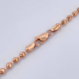 Cadena Militar 19.25gr / 61.6cm / 2.7mm Bolas Diamantadas Oro Rosa 18K $