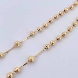 Rosario Virgen Milagrosa 20.45gr / 62cm / 6mm-7mm Bolas Diamantadas Oro Amarillo 18K $