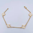 Pulso Trebol Cubano 3.9gr / 19cm / 1.6mm Diamantado Electroestatico Blanco Oro Amarillo 18K $