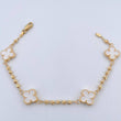 Pulso Trebol  Militar 5.7gr / 19cm / 2.8mm Bolas Diamantadas Electroestatico Blanco Oro Amarillo 18K $