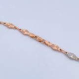 Cadena Rustica Eslabon 12.6gr / 60.9cm / 5.3mm Diamantada Dos Oros Blanco Rosa 18K &