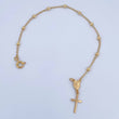 Pulso Denario Virgen Milagrosa 2.4gr / 19cm / 3mm Bolas Diamantadas Oro Amarillo 18K &