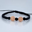 Pulsera Tejida Negra San Benito 1gr / Oro Rosa 18K &