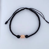 Pulsera Tejida Negra Corona RX 0.55gr / Oro Rosa 18K &