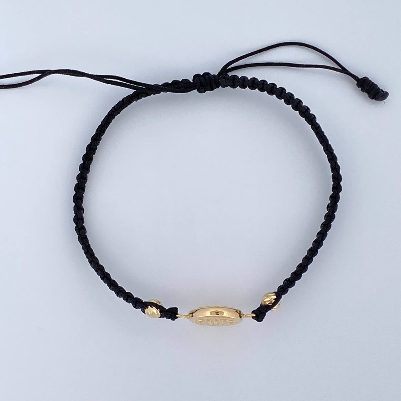 Pulsera Tejida Negra Corona RX 1.05gr / Oro Amarillo 18K &