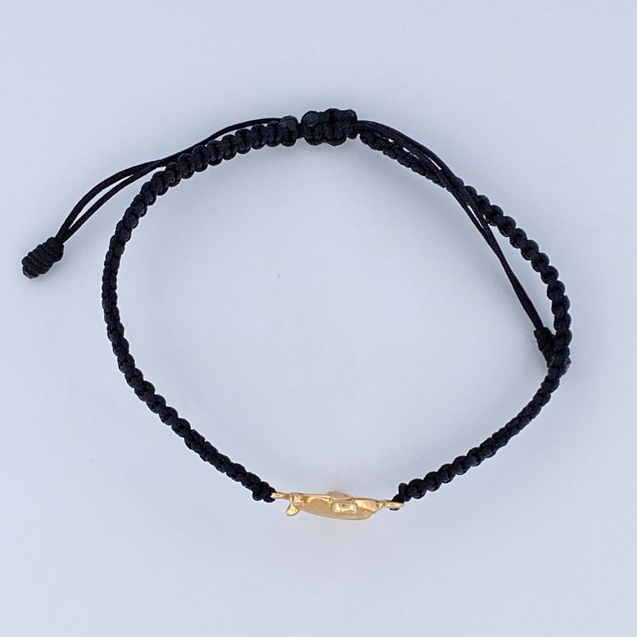 Pulsera Tejida Negra Avion 1.45gr / Oro Amarillo 18K &