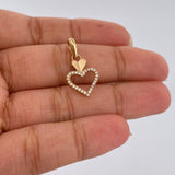 Dije Sileta Corazon Doble 1gr / 2.2cm-Oro Amarillo 18K &