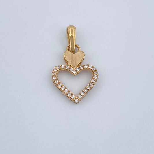 Dije Sileta Corazon Doble 1gr / 2.2cm-Oro Amarillo 18K &