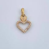 Dije Sileta Corazon Doble 1gr / 2.2cm-Oro Amarillo 18K &