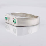 Anillo Carril Rectangular Esmeraldas 21pts 4.25g / T11 1/2 Plata 925
