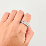 Anillo Carril Rectangular Esmeraldas 21pts 4.25g / T11 1/2 Plata 925