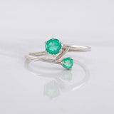 Anillo Abrazo Circular Esmeraldas 35pts 1.1g / T8 Plata 950