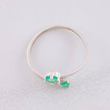 Anillo Abrazo Circular Esmeraldas 35pts 1.1g / T8 Plata 950