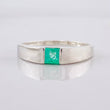 Anillo Cuadrado Esmeralda 25pts 1.5g / T8 Plata 925
