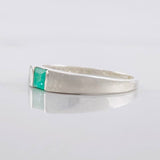 Anillo Cuadrado Esmeralda 25pts 1.5g / T8 Plata 925