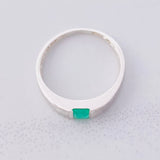 Anillo Cuadrado Esmeralda 25pts 1.5g / T8 Plata 925