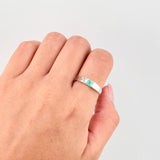 Anillo Cuadrado Esmeralda 25pts 1.5g / T8 Plata 925