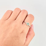 Anillo Flor Trebol Esmeraldas 13pts 1.2g / T9 1/2 Plata 925