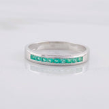 Anillo Carril Esmeraldas 30pts 2g / T10 1/2 Plata 950