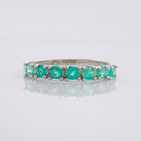 Anillo Carril Tupido Esmeraldas 47pts 1.55g / T7 1/2 Plata 950