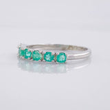 Anillo Carril Tupido Esmeraldas 47pts 1.55g / T7 1/2 Plata 950