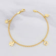 Pulso Aro Seguido Doble Dijes Colgantes 3.6g / 19.7cm / 2.2mm Oro Amarillo 18K