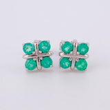 Topos Flor Regalo 2.25gr / 8mm Esmeraldas 72pts - Broche Mariposa Oro Blanco (Joya)