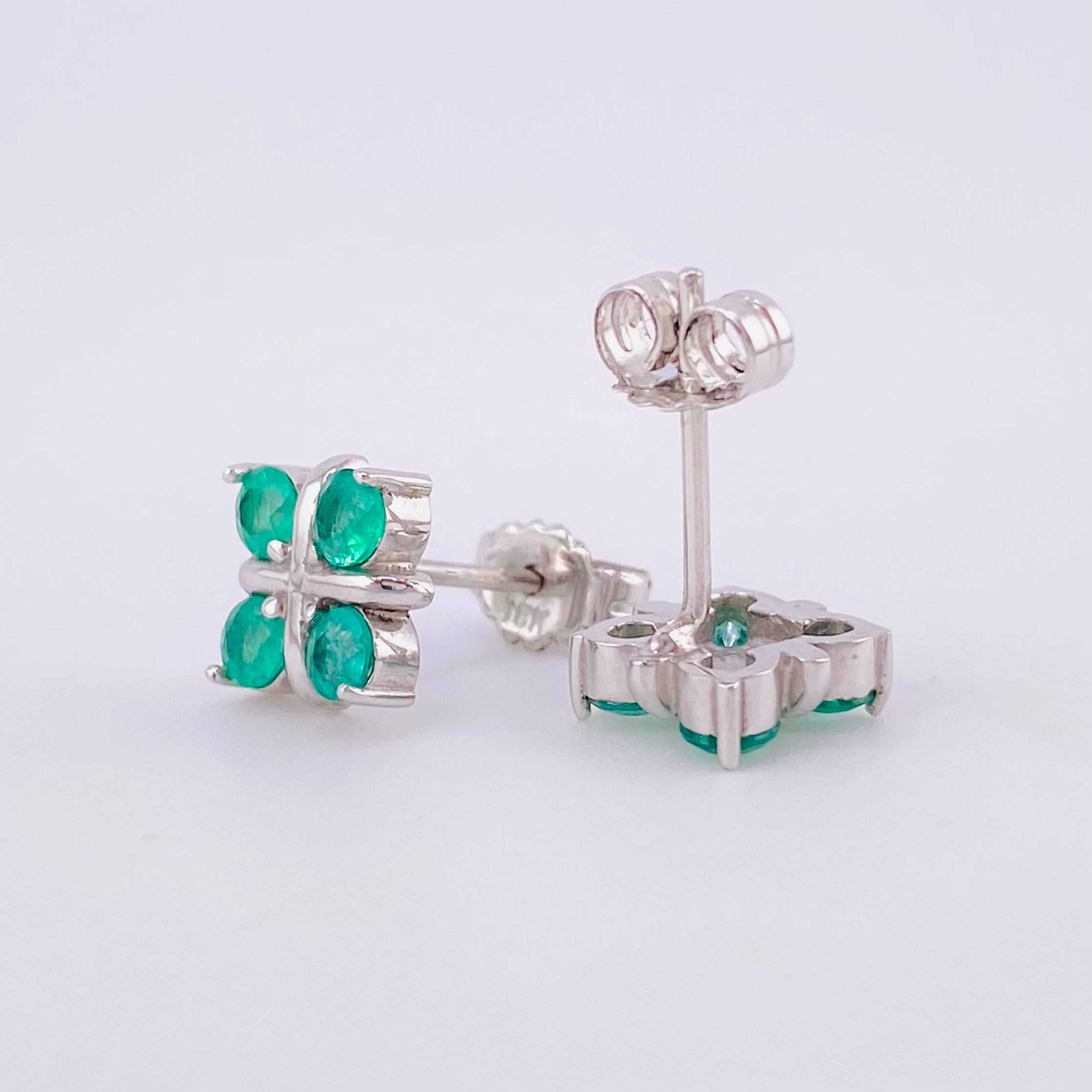 Topos Flor Regalo 2.25gr / 8mm Esmeraldas 72pts - Broche Mariposa Oro Blanco (Joya)