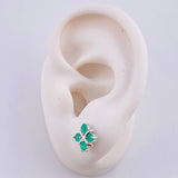 Topos Flor Regalo 2.25gr / 8mm Esmeraldas 72pts - Broche Mariposa Oro Blanco (Joya)
