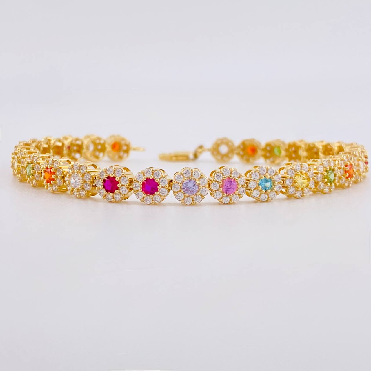 Pulso Tennis Burbuja 15.75g / 18.7cm / 5.8mm Oro Amarillo 18K