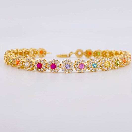 Pulso Tennis Burbuja 15.75g / 18.7cm / 5.8mm Oro Amarillo 18K