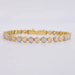 Pulso Tennis Burbuja 13.6g / 18.5cm / 4.9mm Dos Oros Amarillo Blanco 18K