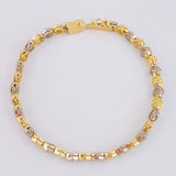Pulso Tennis Burbuja 13.6g / 18.5cm / 4.9mm Dos Oros Amarillo Blanco 18K