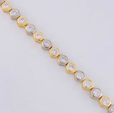 Pulso Tennis Burbuja 13.6g / 18.5cm / 4.9mm Dos Oros Amarillo Blanco 18K