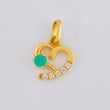 Dije Corazón Silueta 1.55gr / 1.8cm / Esmeraldas 18pts Diamantes Blancos 7pts Oro Amarillo 18K (Joya)