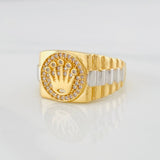 Anillo Corona 6.95g / T9 1/2 Dos Oros Amarillo Blanco 18K