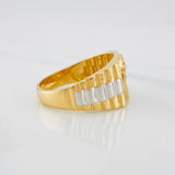 Anillo Corona 6.95g / T9 1/2 Dos Oros Amarillo Blanco 18K