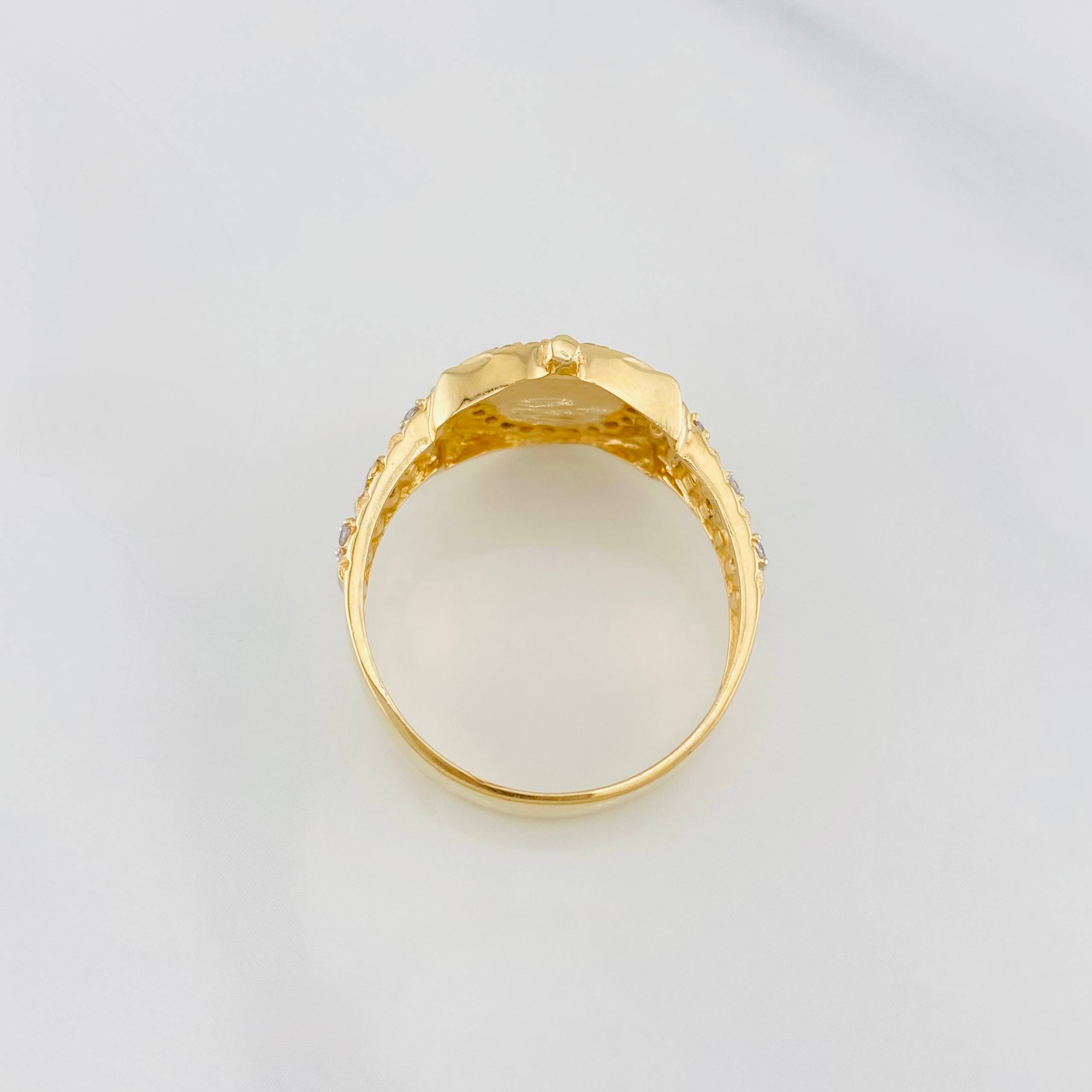 Anillo Corona 5.85g / T9 Dos Oros Amarillo Blanco 18K