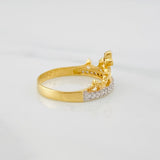 Anillo Corona princesa 2.85g / T7 3/4 Dos Oros Amarillo Blanco 18K
