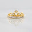 Anillo Corona princesa 2.7g / T7 Dos Oros Amarillo Blanco 18K