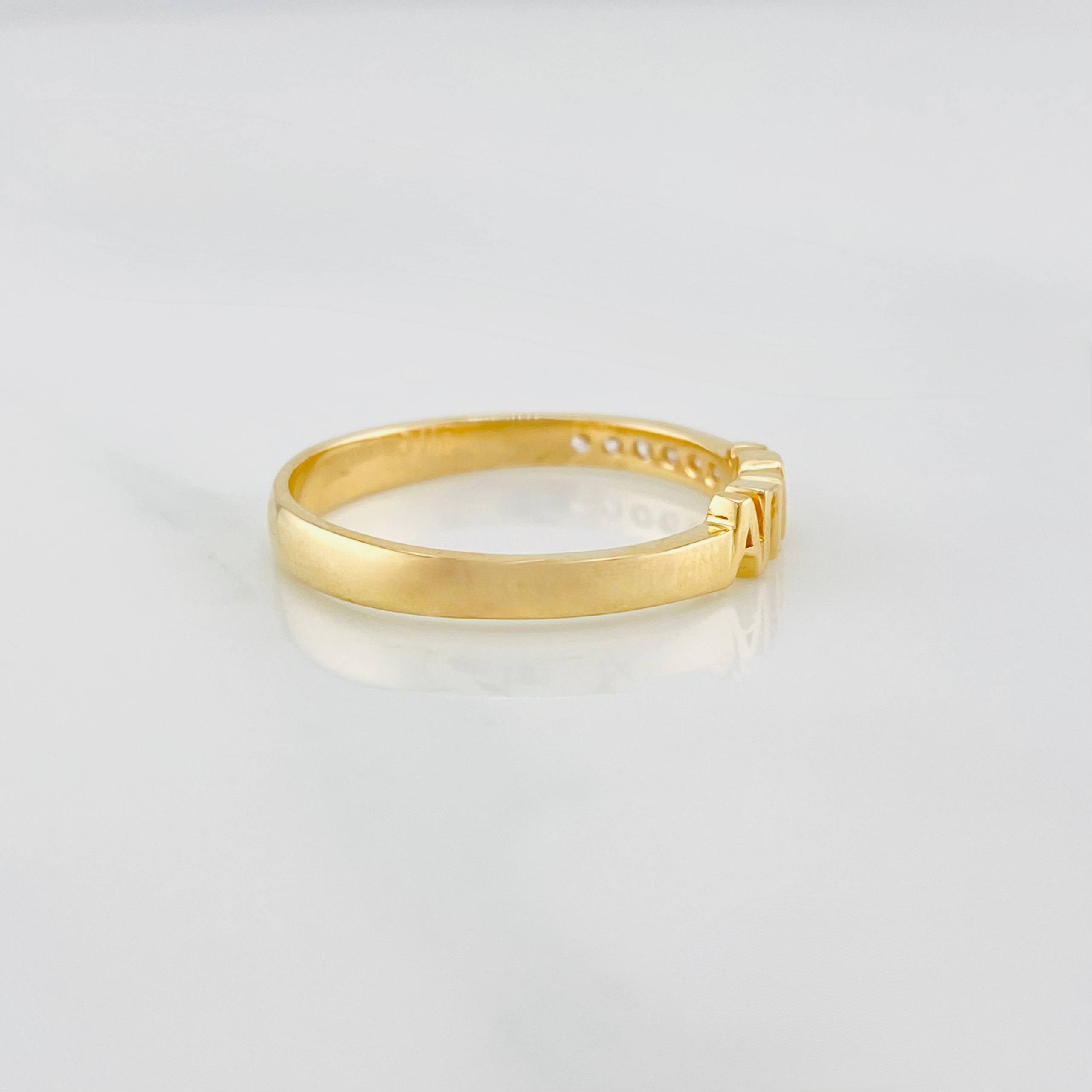 Anillo Ama 2.3g / T7 1/2 Oro Amarillo 18K