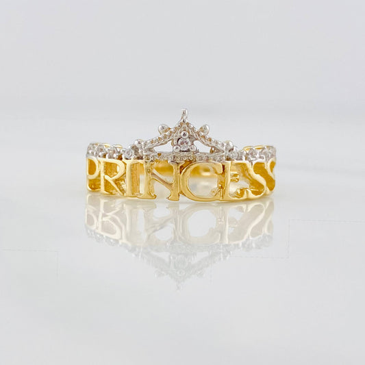 Anillo Corona princess 3.15g / T6 1/2 Dos Oros Amarillo Blanco 18K