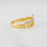 Anillo Corona princess 3.15g / T7 3/4 Dos Oros Amarillo Blanco 18K