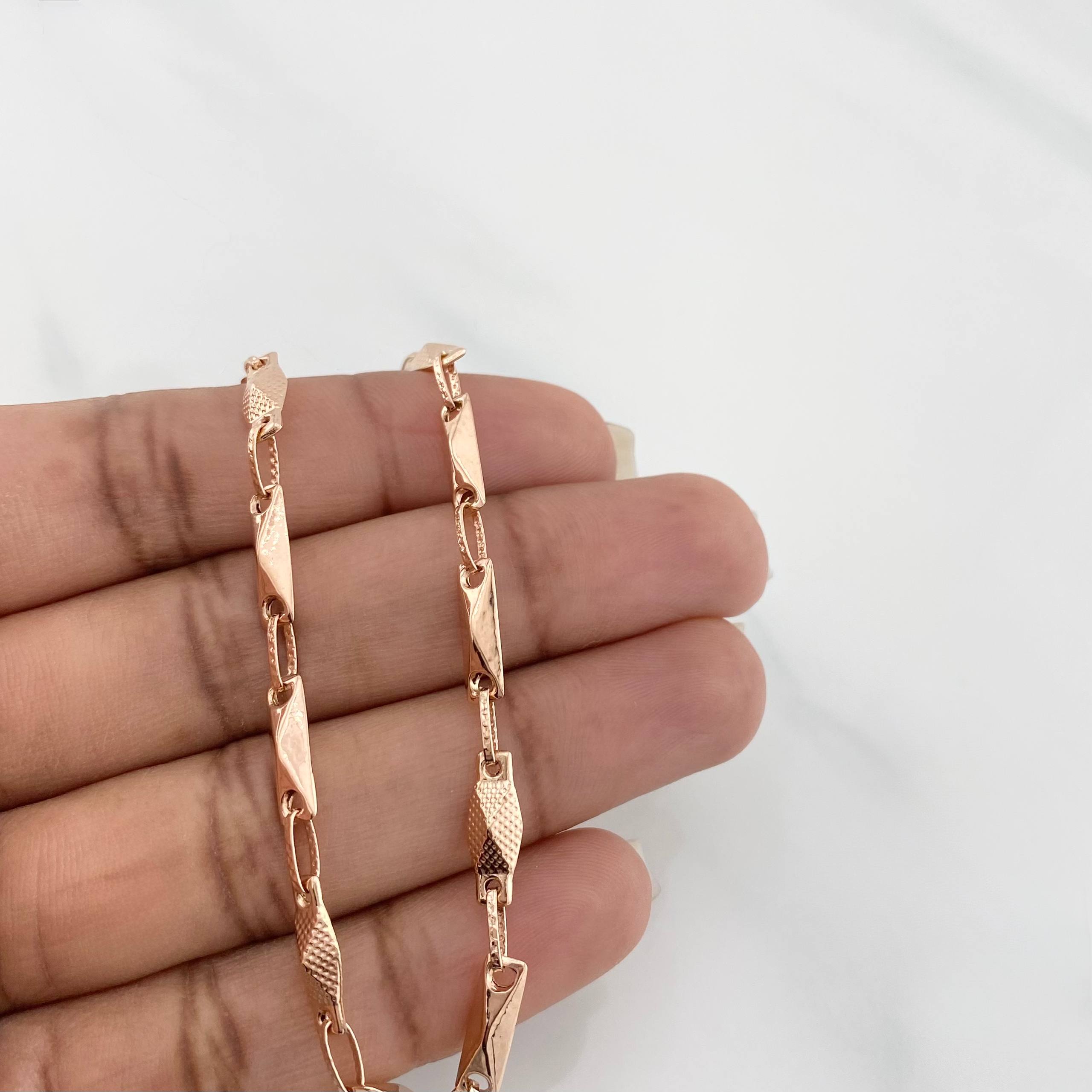 Pulso Eslabon 4g / 20.5cm / 3.72mm Oro Rosa 18K