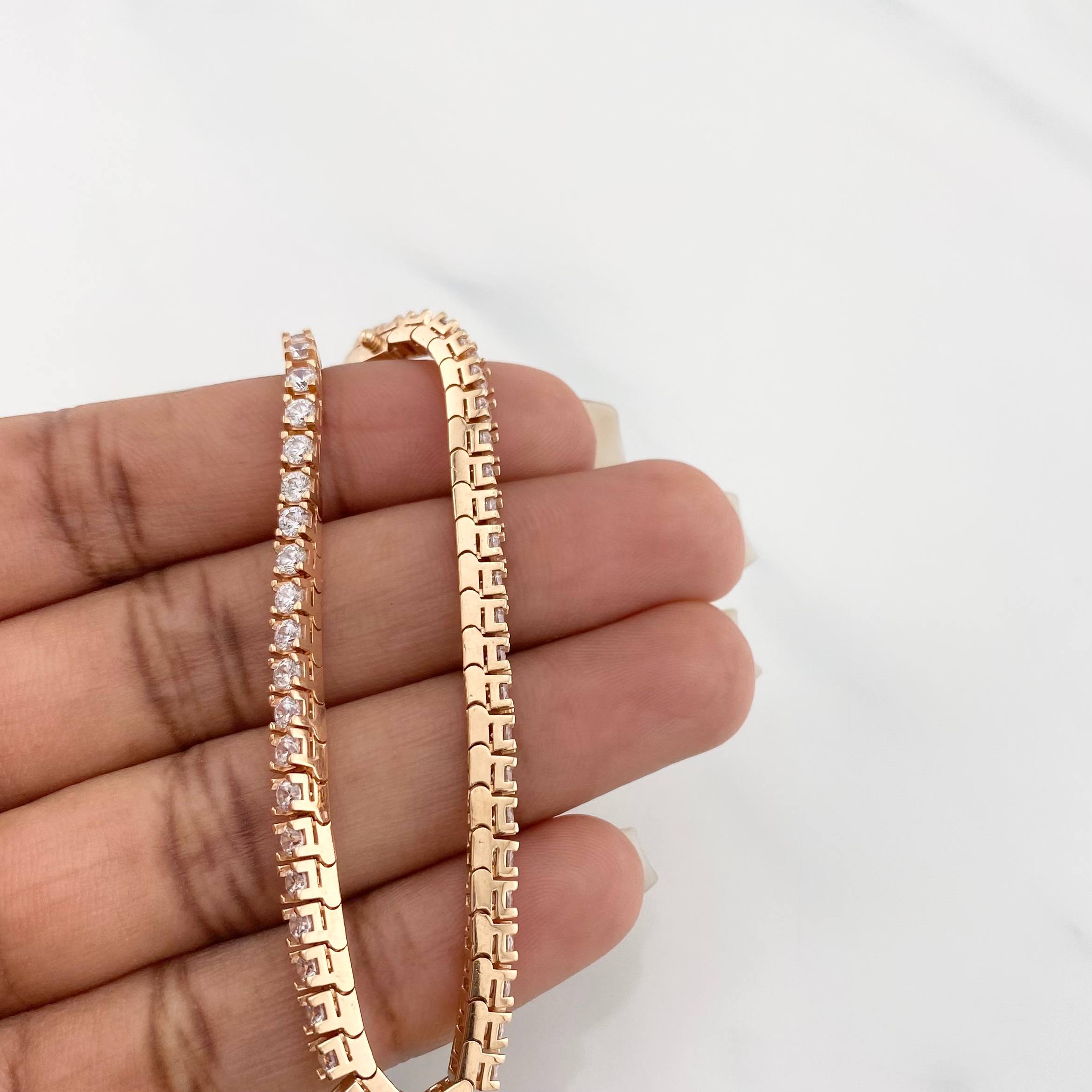 Pulso Tennis 14.65g / 16cm / 2.86mm Oro Rosa 18K