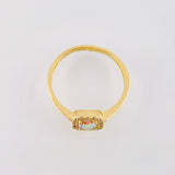 Anillo Halo Cuadrado 2.05gr / T7 3/4 / Oro Amarillo 18K