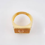 Anillo Sello Dólar 7.7gr / T9 / Tres Oros 18K ©
