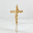Dije Cruz Cristo Espiralizado 1.95gr / 2.9cm / Circones Blancos Oro Amarillo 18K ©