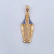 Dije Virgen Milagrosa 7.8gr / 5.2cm / Circones Azules Blancos Dos Oros Amarillo Blanco 18K &