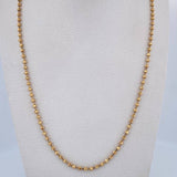 Cadena Militar 12.2gr / 61.3cm / 2.4mm Bolas Diamantadas Oro Amarillo 18K $